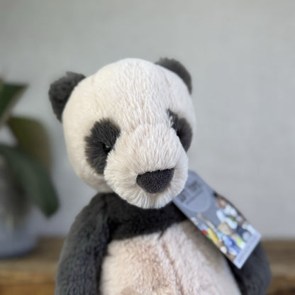 Jellycat Medium Puffles Panda - Super Soft Sitting Cream & Black Panda 13" (#2)