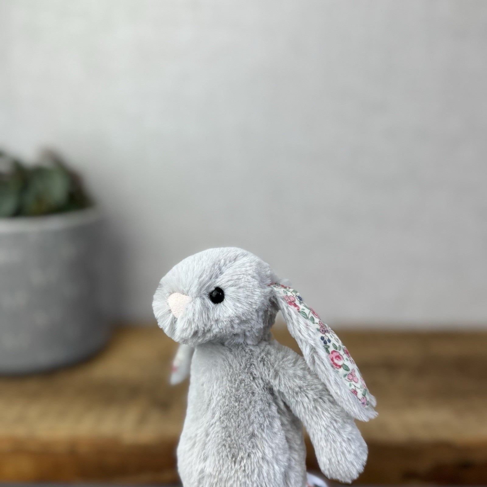 Jellycat Tiny Bashful Silver Blossom - Baby Bunny Miniature Rabbit Grey 5"