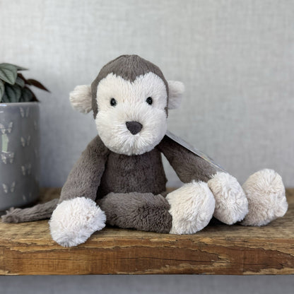 Jellycat Small Snugglet Brodie Monkey - Small Brown Monkey Soft Retired 11"