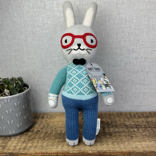 Cuddle + Kind Benedict The Bunny - Baby Cotton Yarn Knitted Wild Animal 13"