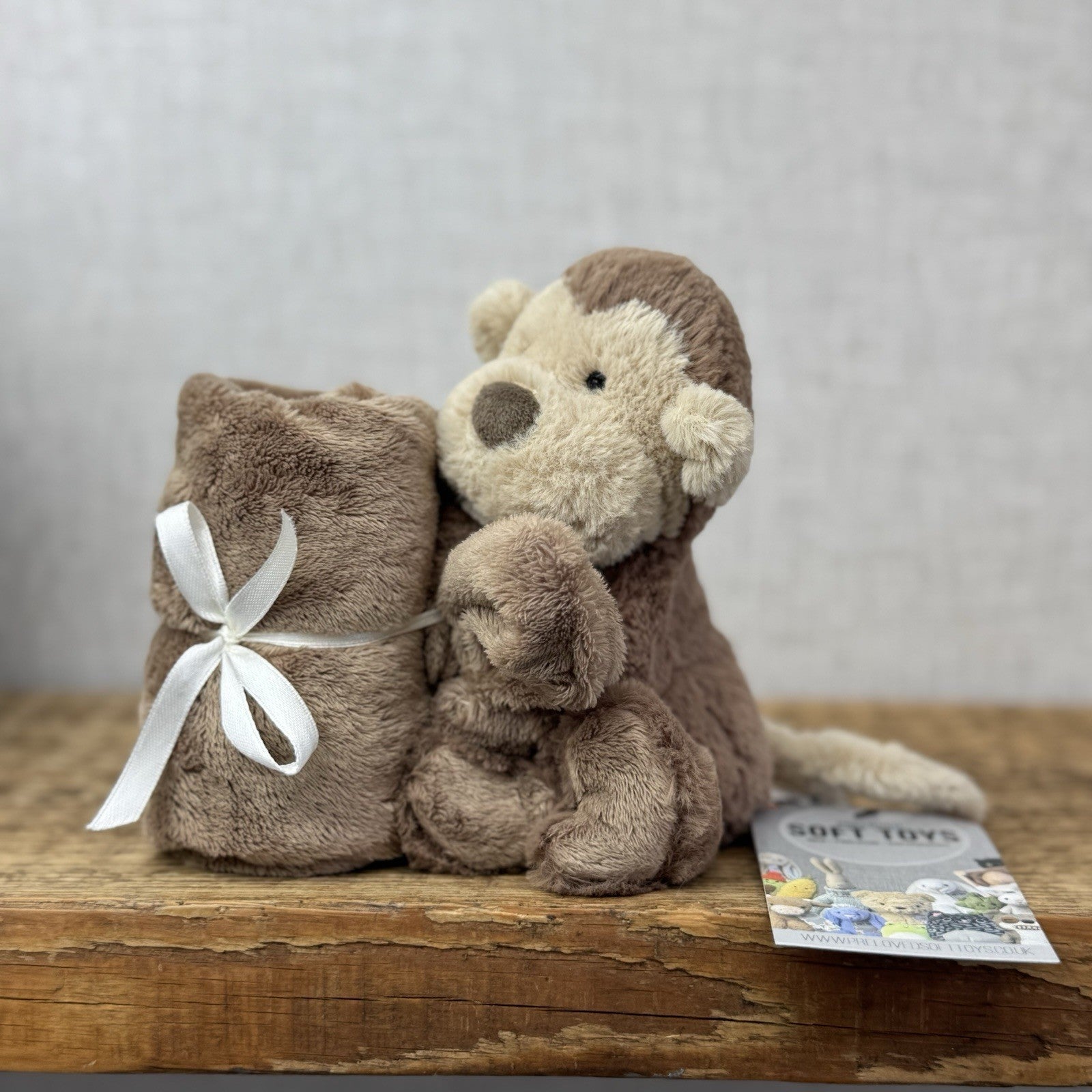 Jellycat Bashful Monkey Soother - Mini Monkey Comfort Blanket Retired Brown