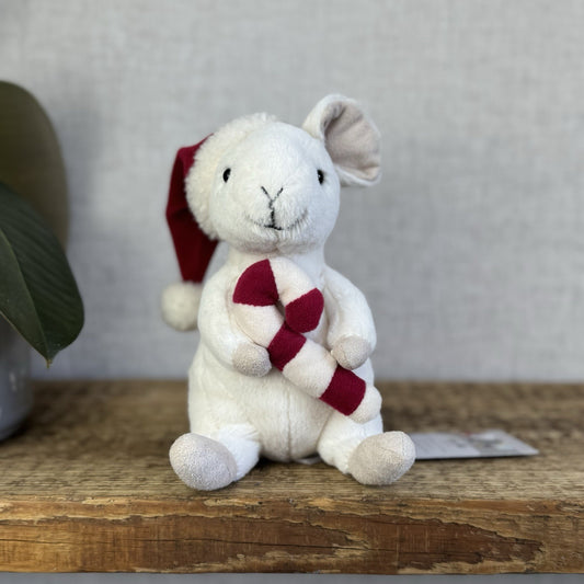 Jellycat Merry Mouse - Mouse With Candycane & Hat Retired Christmas Mouse 8"