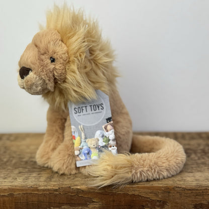 Jellycat Small Leonardo Lion Soft Toy - Small Retired Sitting Lion NWOT 10"