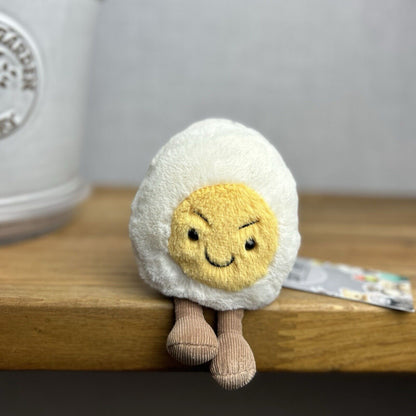 Jellycat Amuseable Cheeky Boiled Egg - Frowning Egg  Toy - Play Food Plush 5”