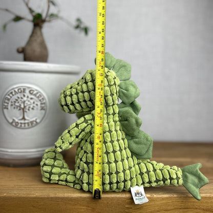 Jellycat Doppy Dino - Cordy Dino Small - Green & Dark Green 10” (1)