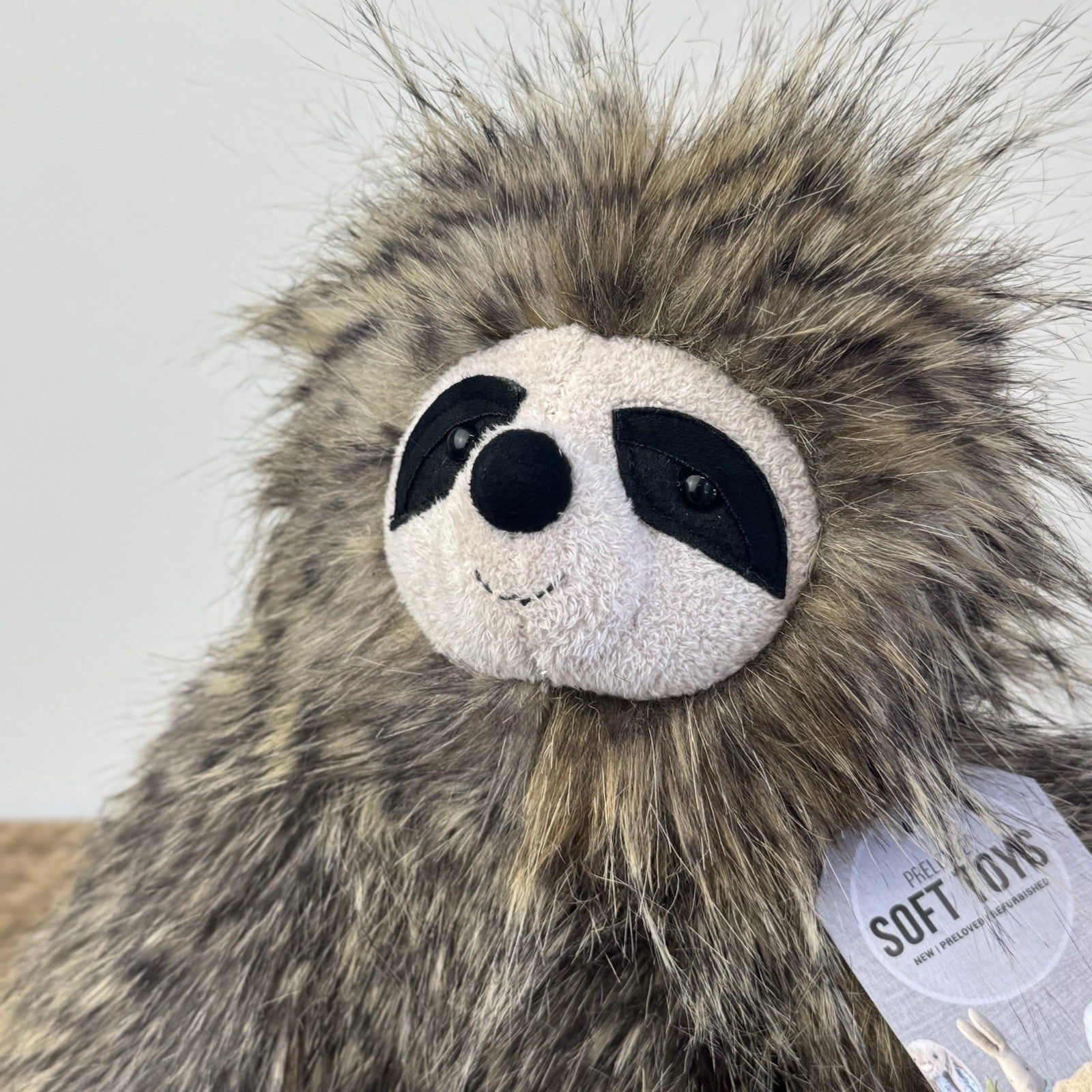 Jellycat Cyril Sloth - Fluffy Grey/brown Sloth Soft Toy Retired Rare Beanie 14”