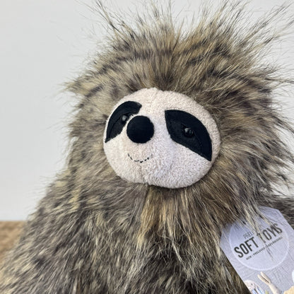 Jellycat Cyril Sloth - Fluffy Grey/brown Sloth Soft Toy Retired Rare Beanie 14”