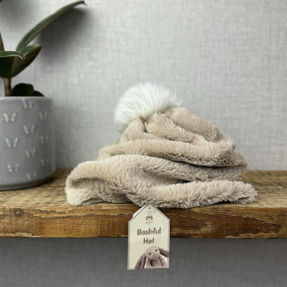 Jellycat Bashful Hat & Scarf Set - Rare Retired Beige Bunny Collectible New Tags