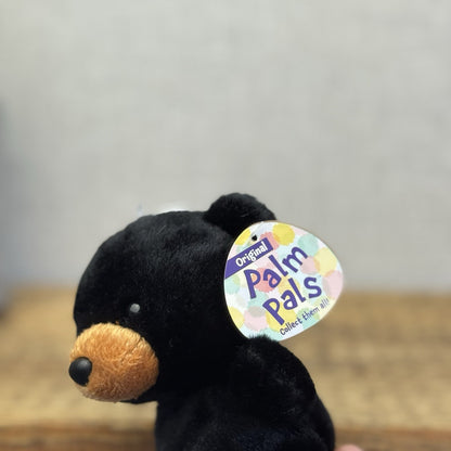 Aurora - Palm Pals Mini Beanbag Plush Sleepy Bear - Small Beanie Black Bear Cub