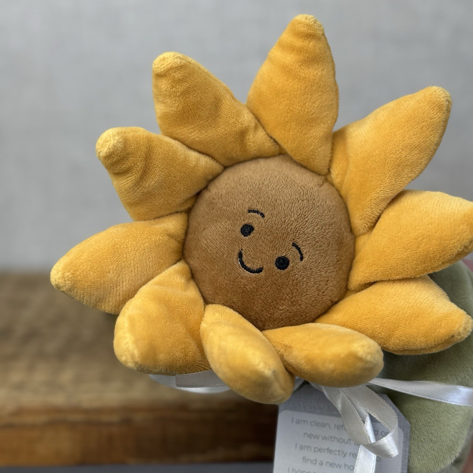Jellycat Fleury Sunflower Soother - Flower Comfort Blanket Baby Girl Summer Gif