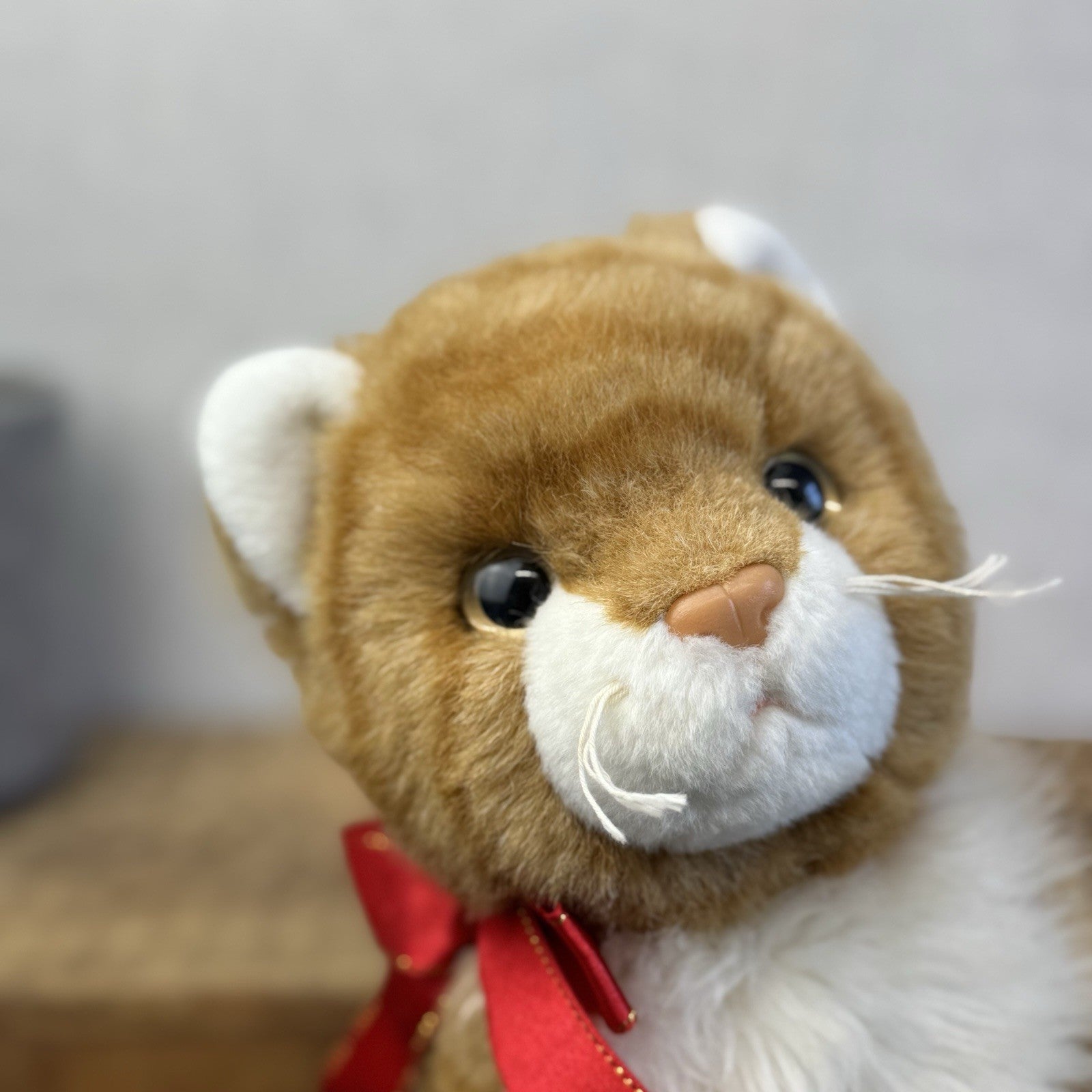 TY Classic Plush "Kitty" Orange Ginger Tabby Cat Beanie Large Seated Retired