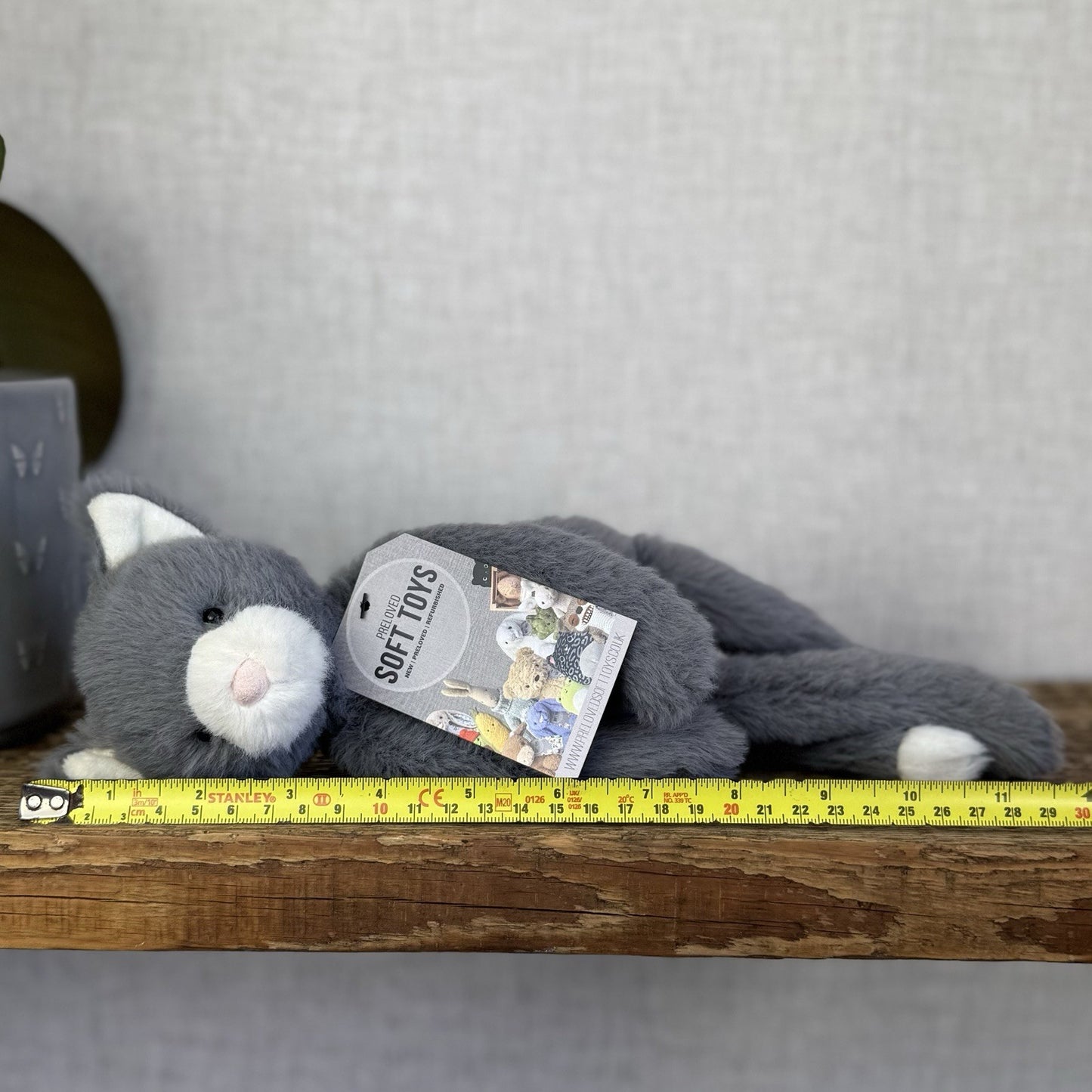 Jellycat Sweetie Kitten - Small Fluffy Light Grey Beanie Kitten White Face (#2)