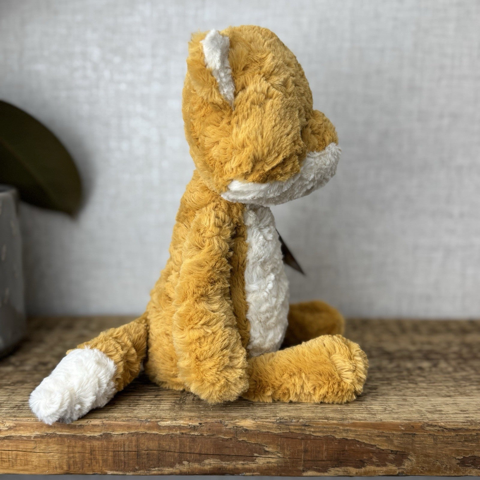 Jellycat Tuffet Fox - Orange Textured Fox Beanie Plush Woodland Retired 12"