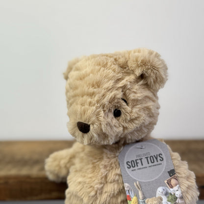 Jellycat Squishu Bear - Small Texture Bear Soft Toy Honey/Brown Retired Rare 10”