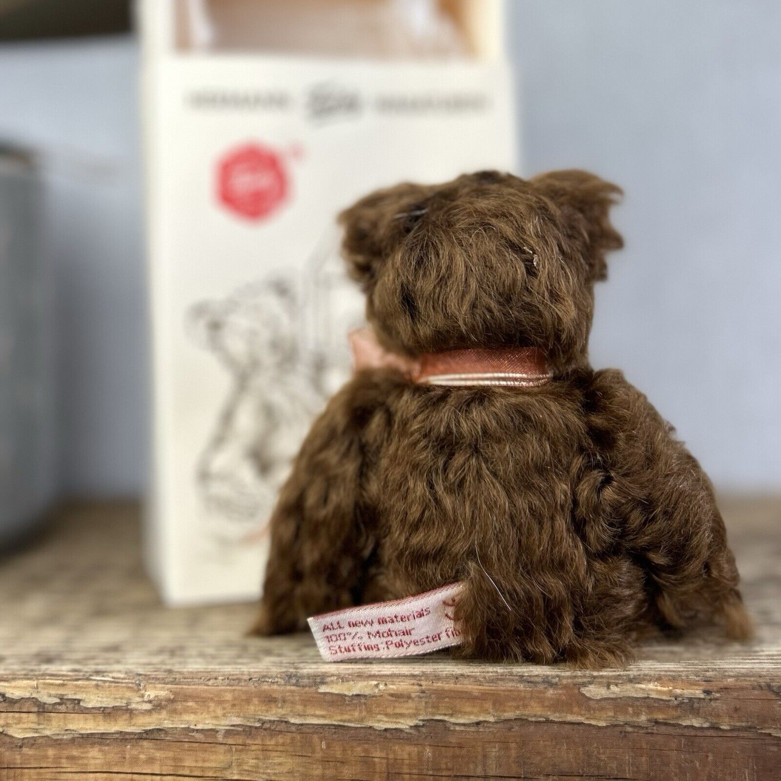 Teddy Hermann Original Miniature Bear With Box - 2000 Bear With Bow 6”