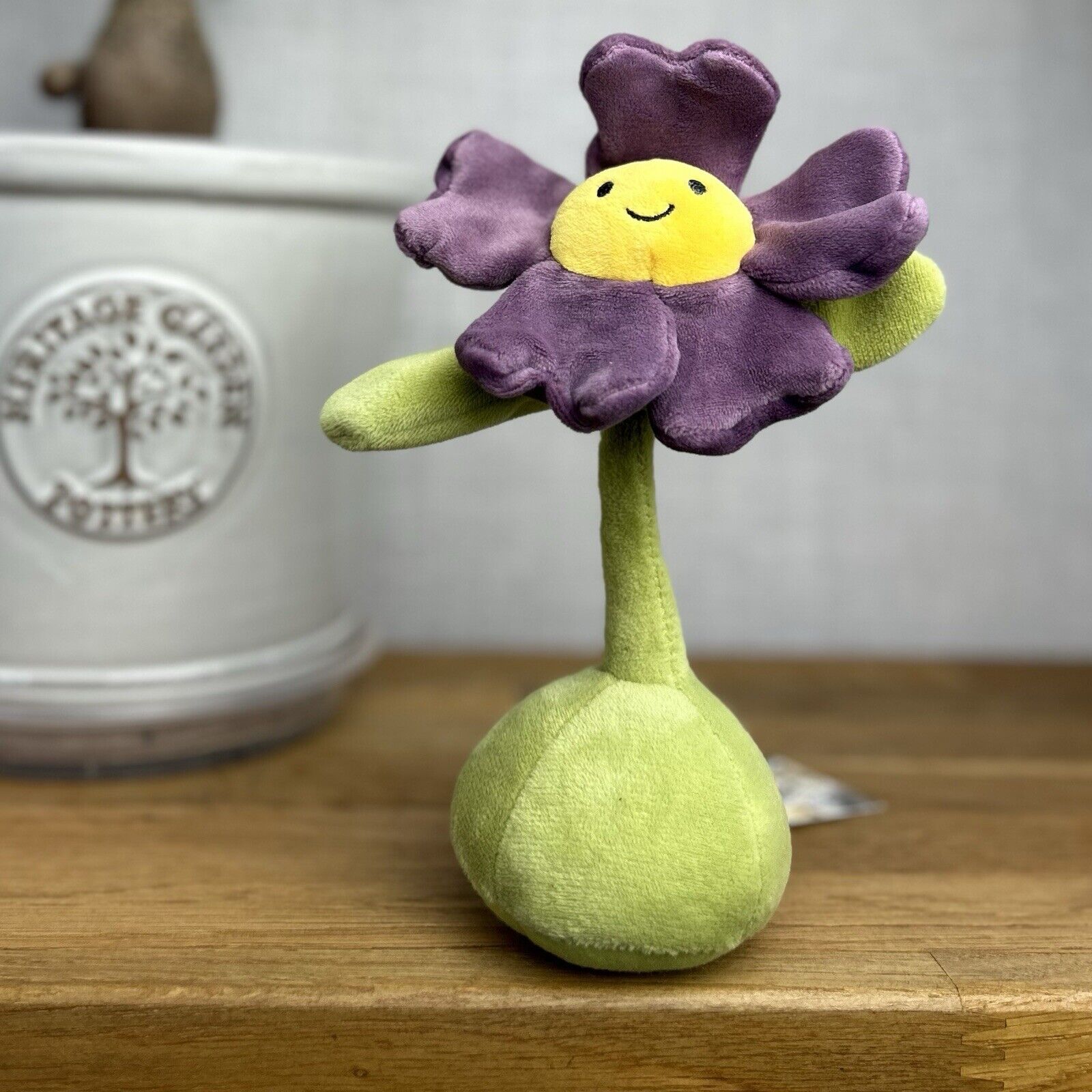 Jellycat Pansy Flowerette - Pansy Jellycat Flower - Purple Flower Soft Plush 8”