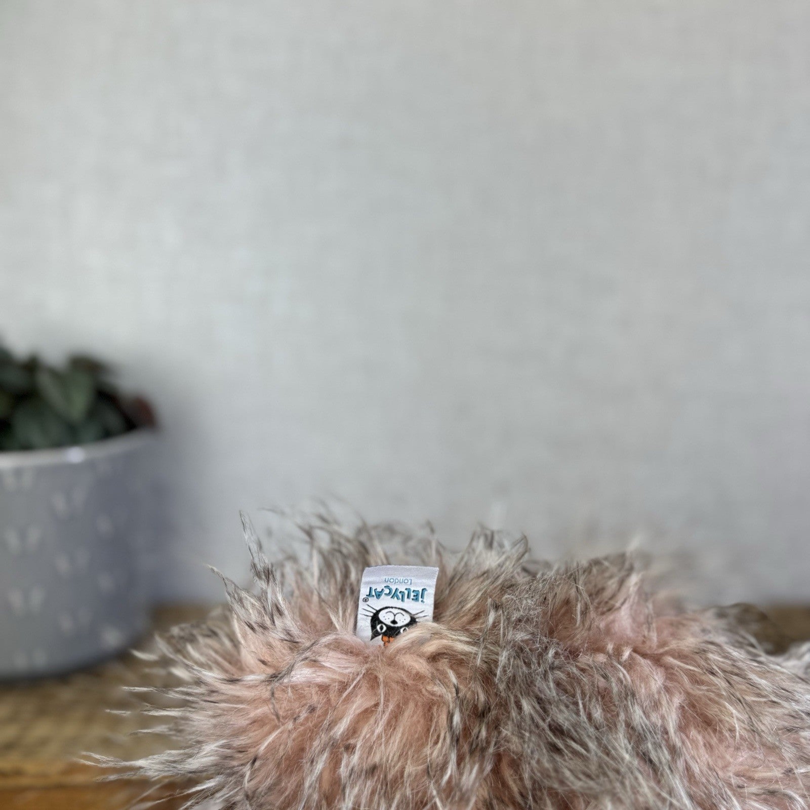 Jellycat Medium Odette Ostrich - Fluffy Pink/Grey Mix Beanie Bird Toy 18"
