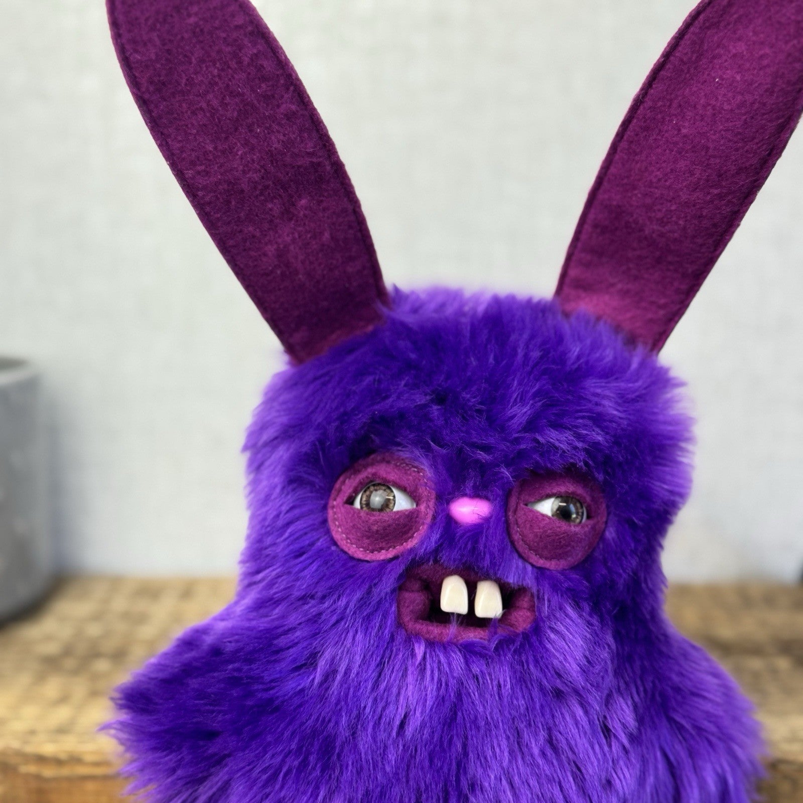Fuggler Rabbid Rabbit Purple Fluffy Bunny Fuggler Rare/Retired Collectible 