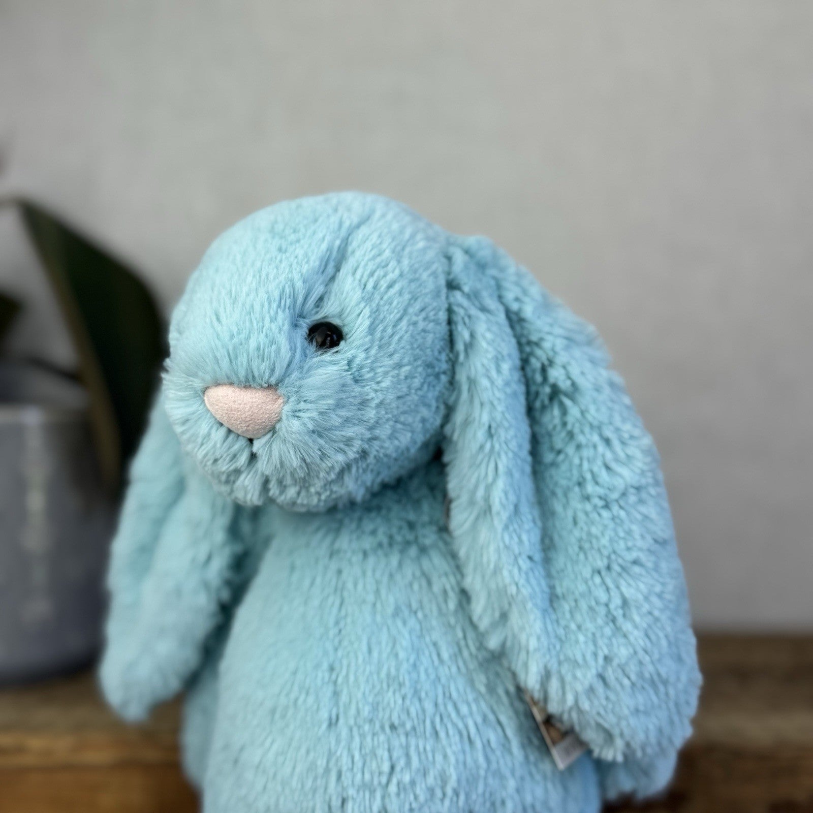Jellycat Medium Bashful Aqua Bunny - Aqua Bunny Rabbit Bright Blue Medium 12”