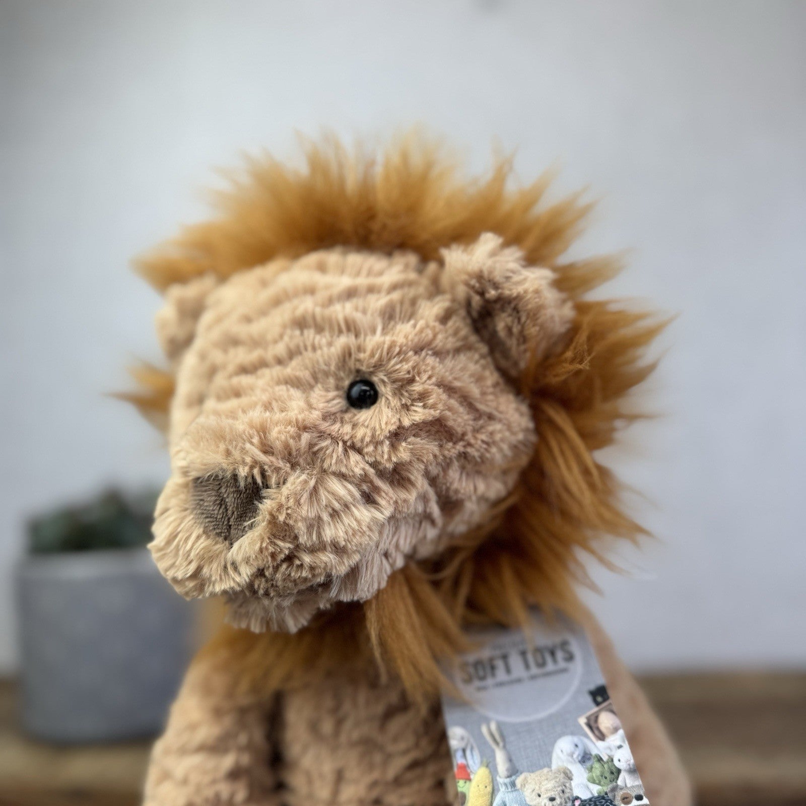 Jellycat Large Fuddlewuddle Lion - Large Sitting Lion Beanie Retired 12"