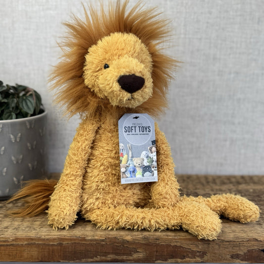Jellycat Wild Thing Lion - Light Yellow Curly Long Legs Wild Cat Beanie Plush