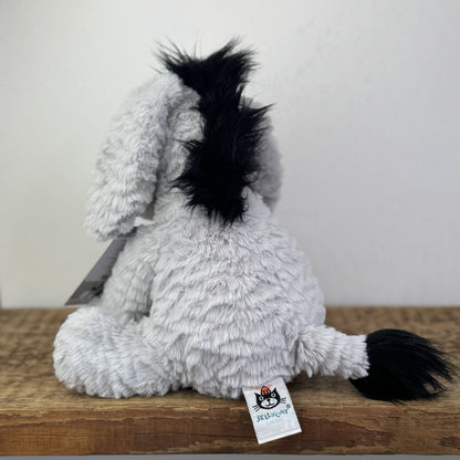 Jellycat Fuddlewuddle Donkey (First Release) Light Grey Textured Donkey Plush 8"