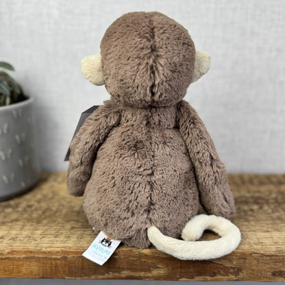 Jellycat Medium Bashful Monkey - Medium Beanie Monkey Soft Toy Plush NWOT 12"