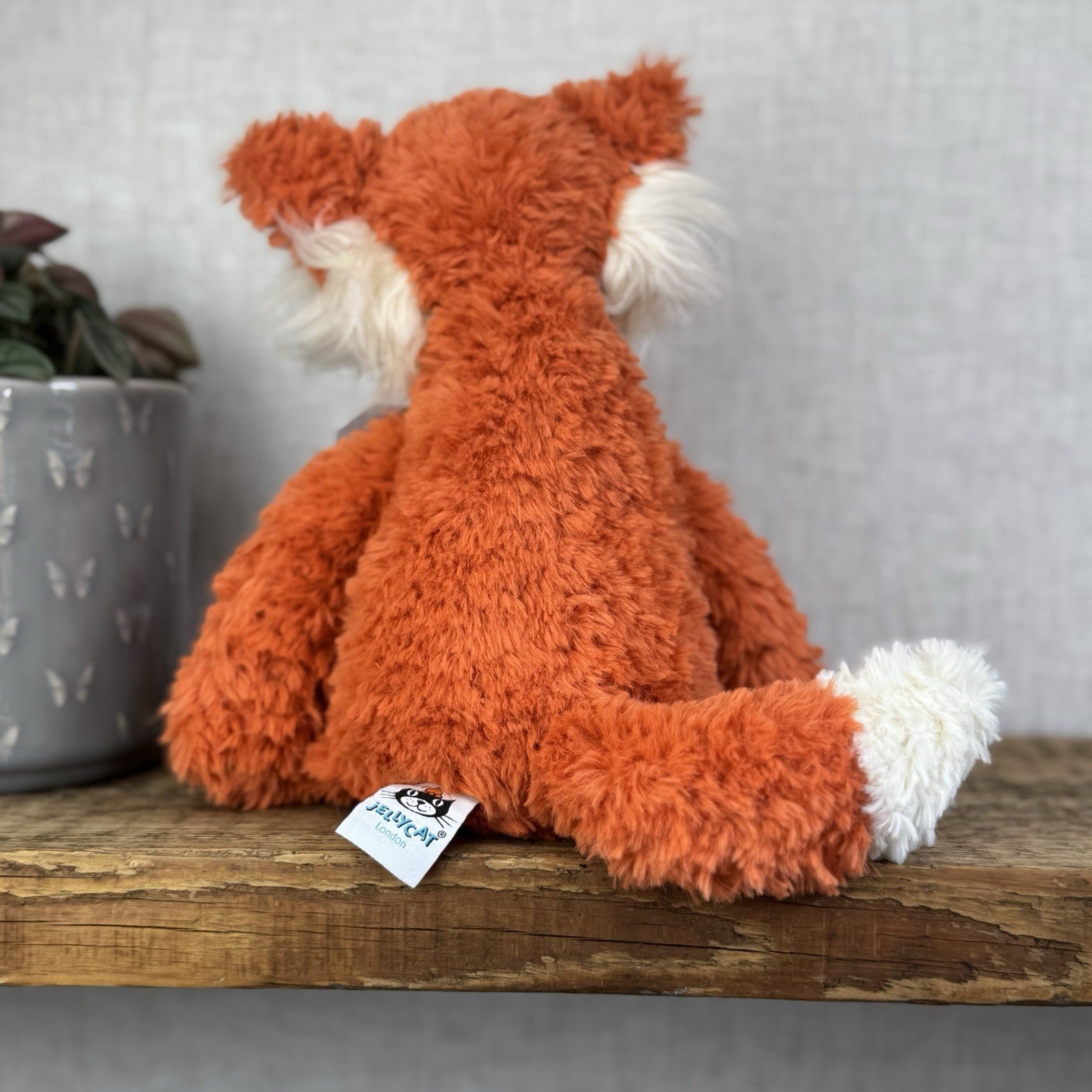 Jellycat Crumble Fox Orange Soft Plush Toy - Textured Red Fox Beanie Plush 12"