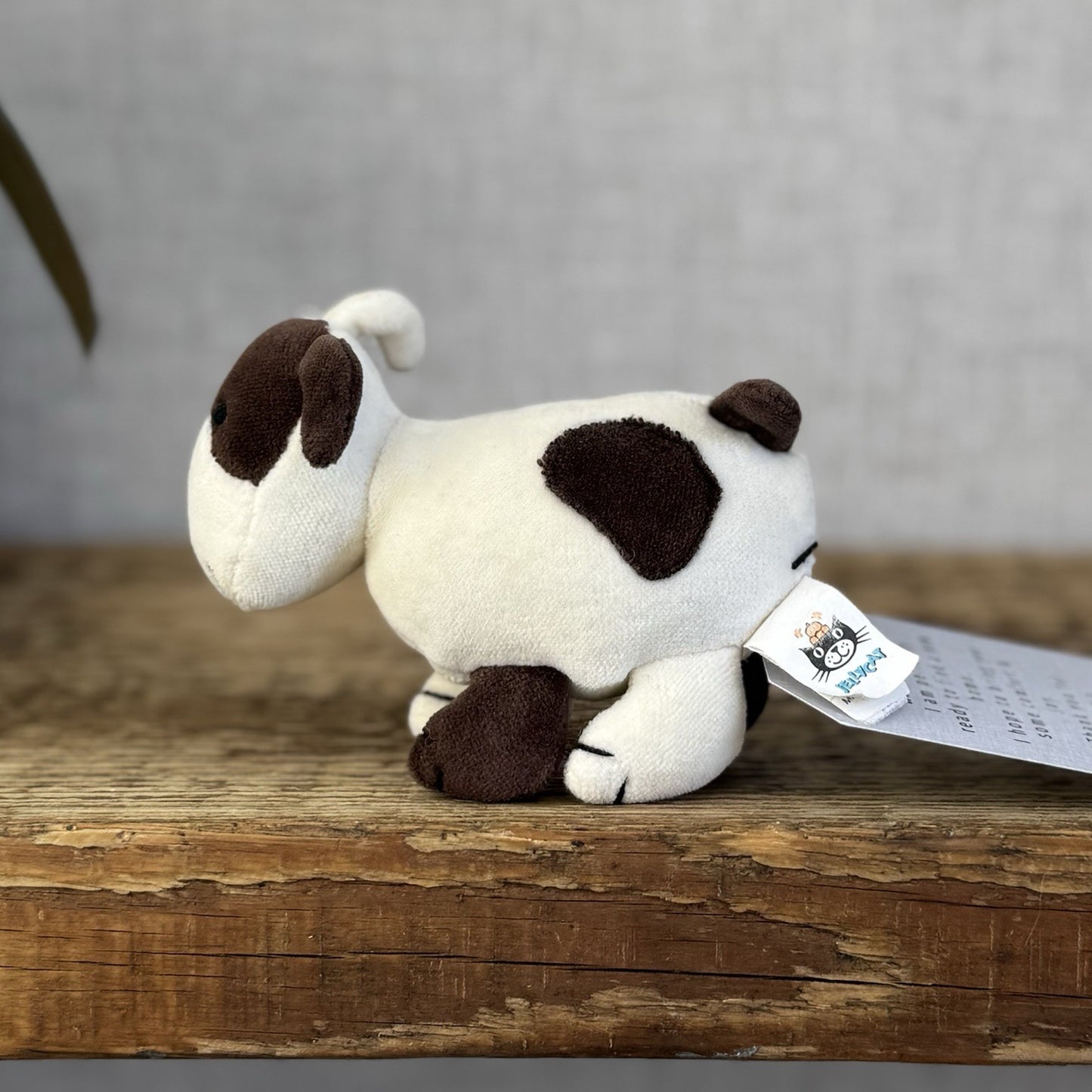 Jellycat Pocket Dog - Vintage Retired Tiny Suede Dog Puppy Mini Plush 4"