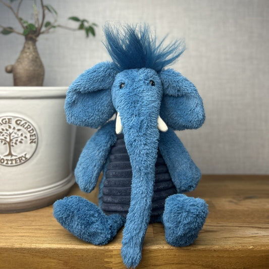Jellycat Alfred Elephant - Blue Cordy Elephant - SnaggleBaggle Medium Retired