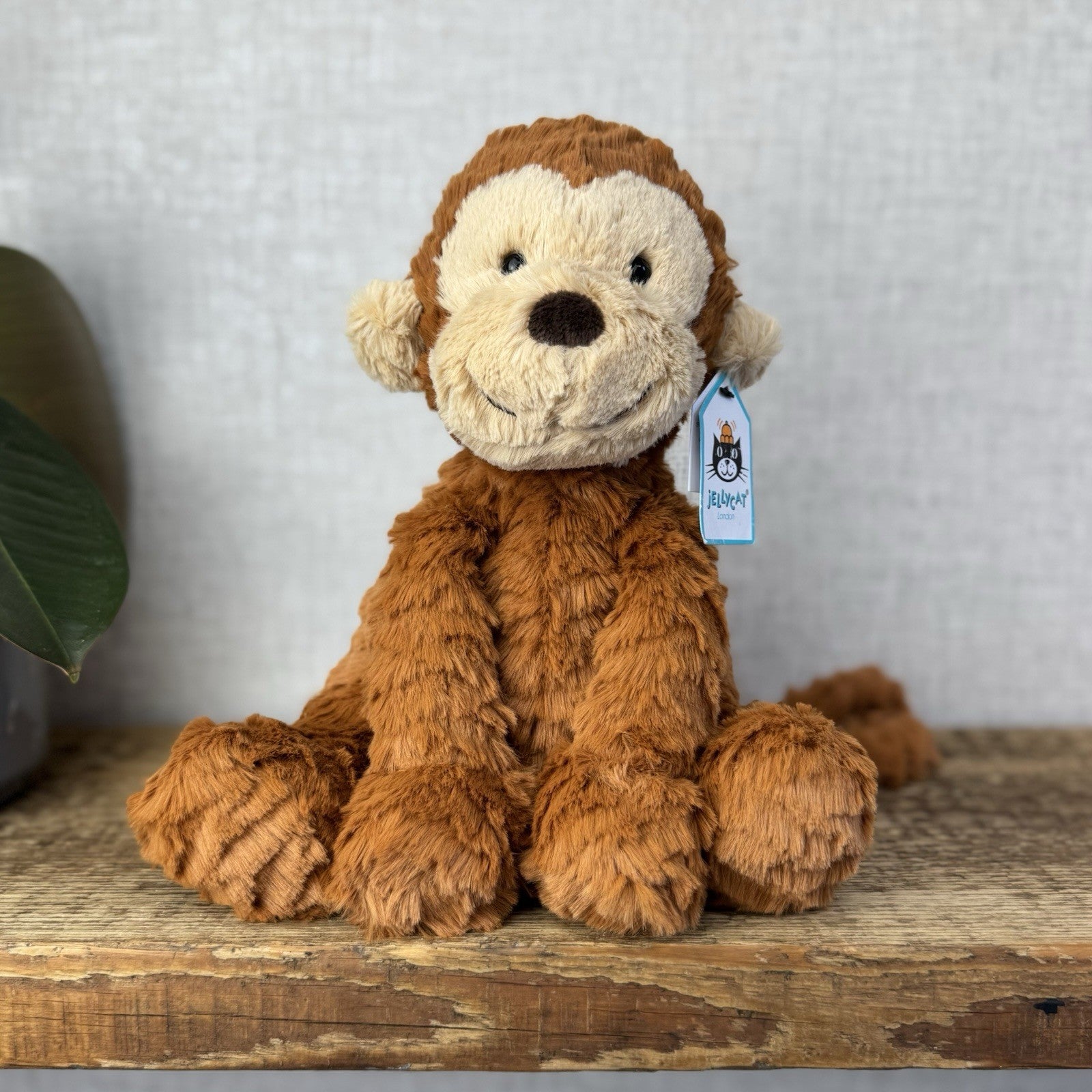 Jellycat Fuddlewuddle Monkey - Rust Brown Monkey Textured Beanie Soft Toy 9"