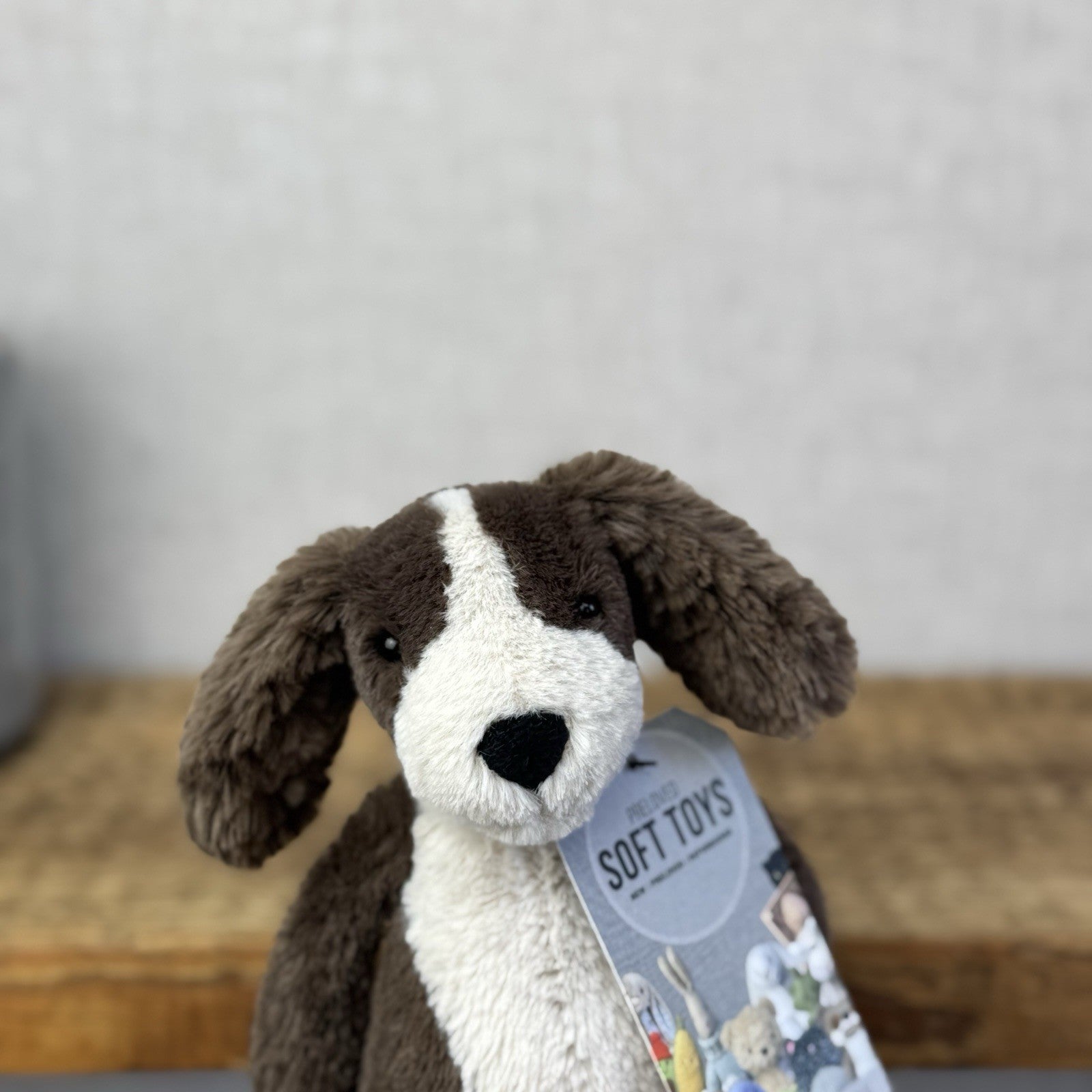 Jellycat Small Bashful Fudge Puppy - Brown Spaniel Bashful Dog Beanie Plush 8"