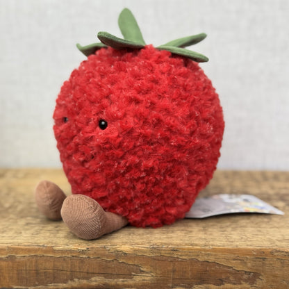 Jellycat Amuseables Strawberry Large - New Version Red Strawberry 5 Leaves 9”