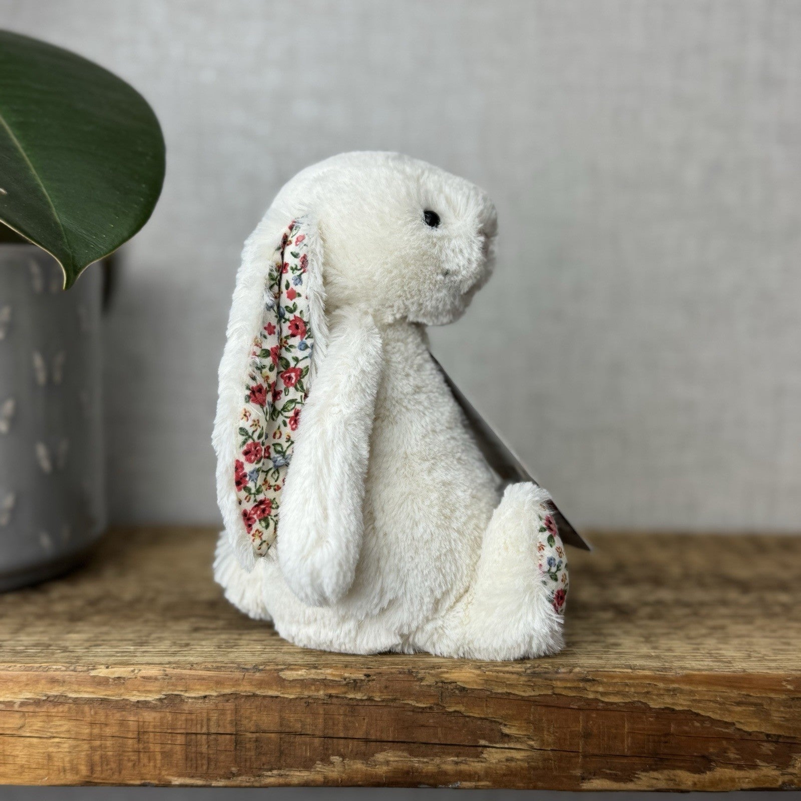 Jellycat Small Bashful Cream Blossom - Cream Bunny Floral Ears & Feet 8” (#2)