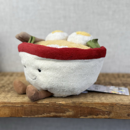 Jellycat Amuseable Ramen Bowl Retired - Bowl Noodles Food Plush Beanie NWOT 5"