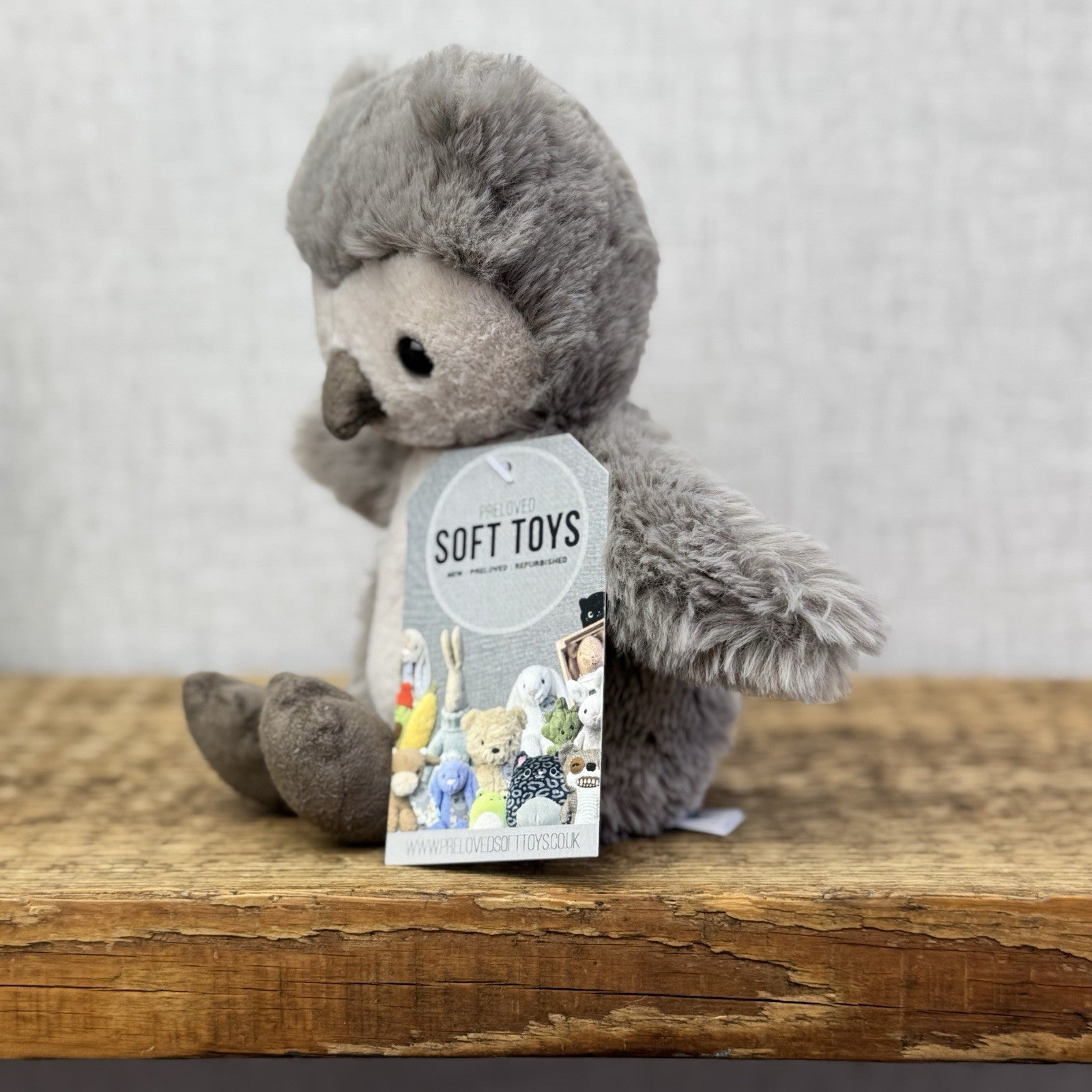 Jellycat Willow Owl Small Retired Grey Fluffy Small Owl Beanie Retired 8”