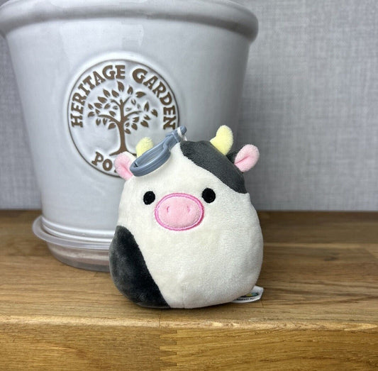 Squishmallow Connor The Cow Clip Keyring Mini Kelly Toy 4 inches 2020