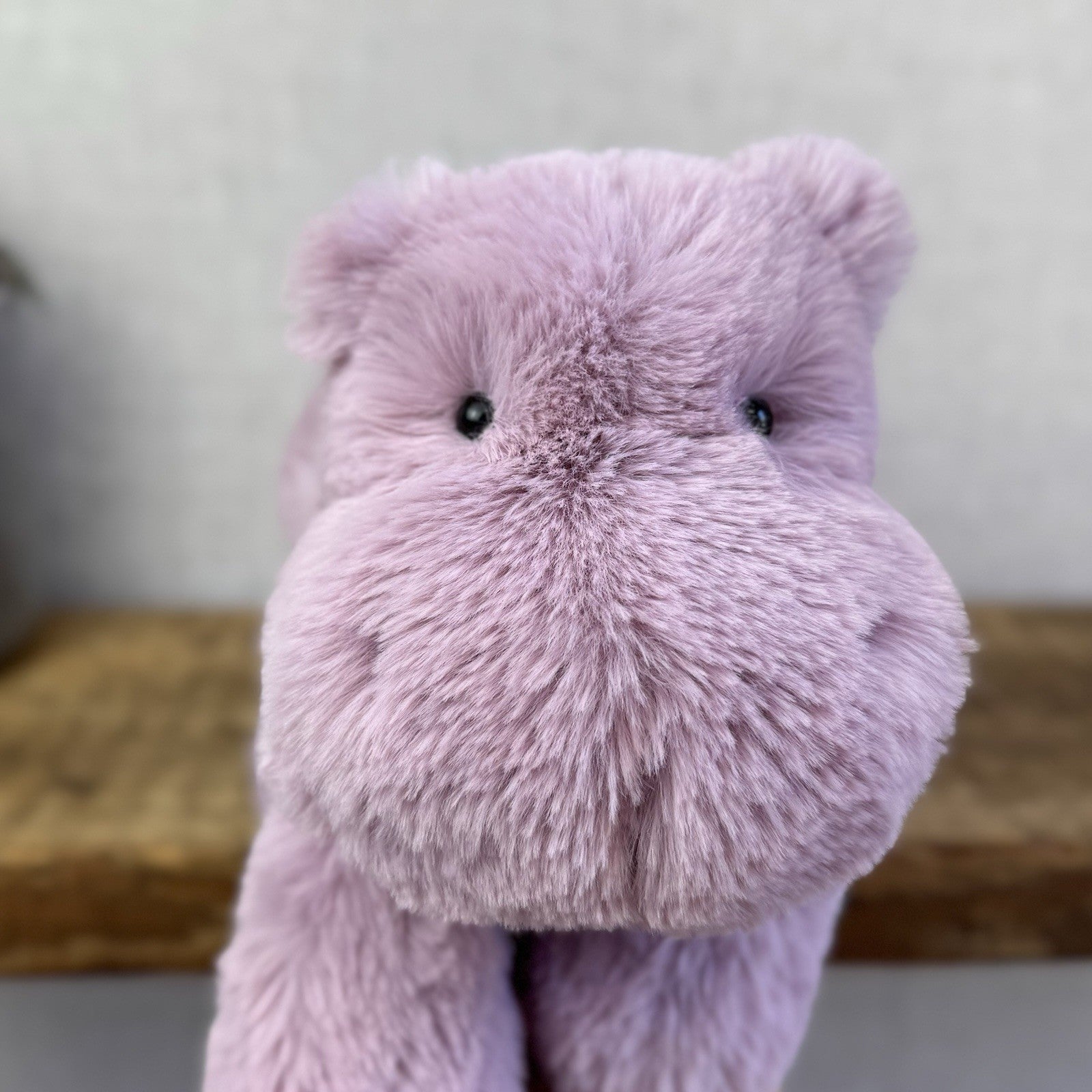Jellycat Medium Smudge Hippo - Lilac Laying Hippo Beanie Plush Retired New 14”