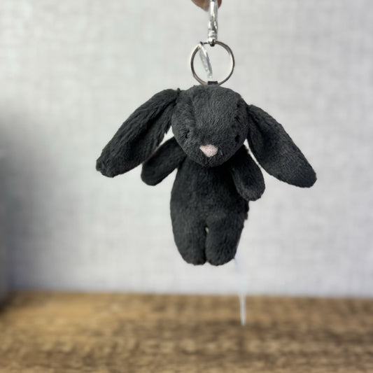 Jellycat Bashful Bunny Inky Bag Charm -Black Rabbit Keyring New With Tags Mini