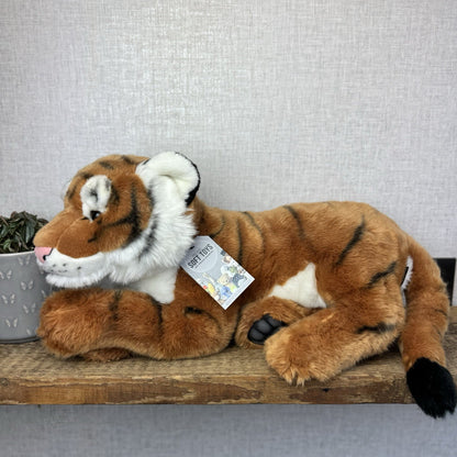 FAO Schwarz Tiger 2018 - Large Lifelike Tiger Beanie Plush Large Pristine NWOT 