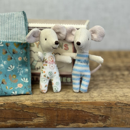 Maileg Twin Mice In Matchbox Retired - New Without Tags Boy/girl Twins