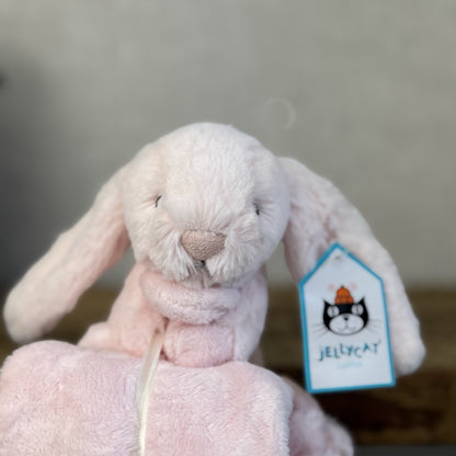 Jellycat Bashful Pink Bunny Soother - Pink Bunny Comfort Blanket Soother Rabbit
