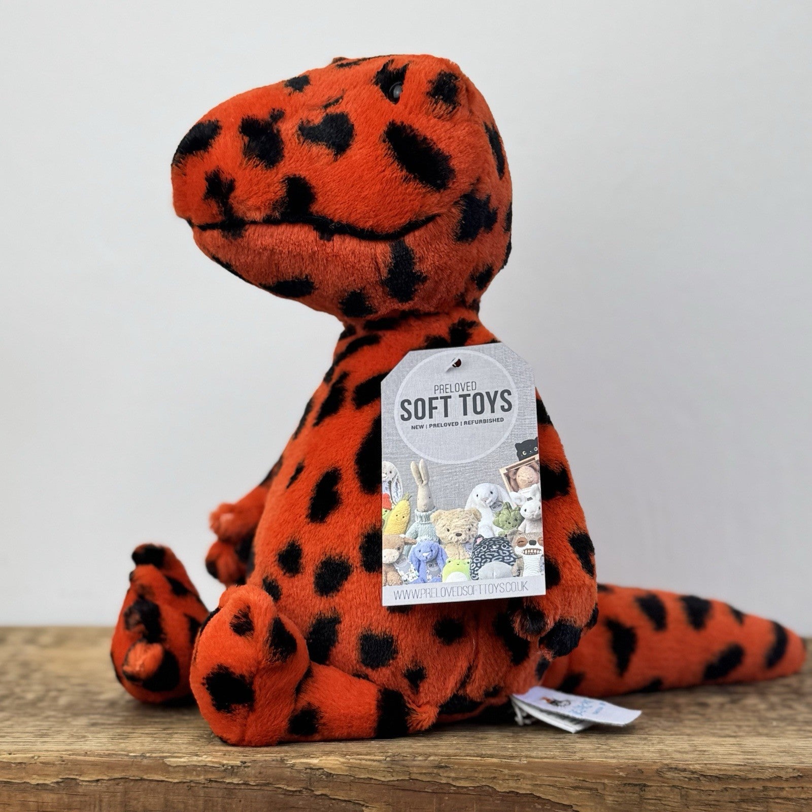 Jellycat Syd Salamander - Orange/Black Spotty Lizard Soft Toy Retired 12"