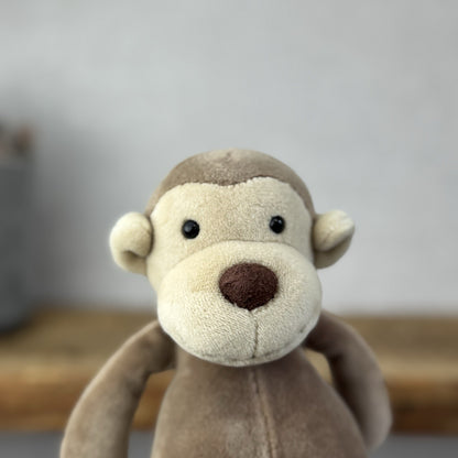 Jellycat My First Monkey - Brown Velour Monkey Plush Soft Toy Retired 8"