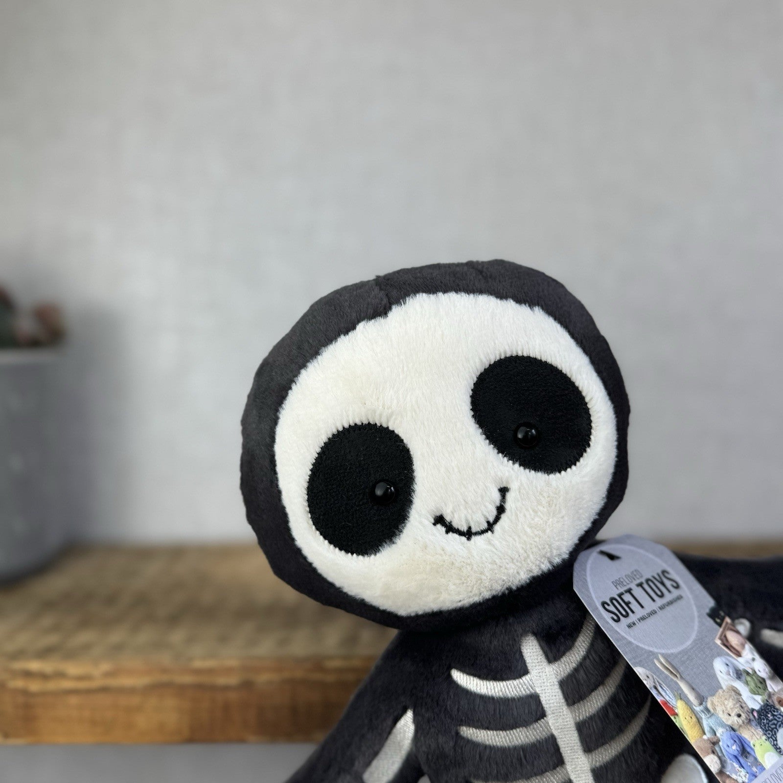 Jellycat Skeleton Bob - Skeleton Plush Soft Toy Beanbag Retired 12"