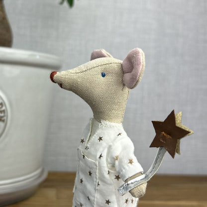 Maileg Tooth Fairy Mouse - Retired 2015 Winter - White Star Fiary 16-3789-00
