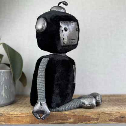 Jellycat Big JellyBot - Black Robot Beanie Soft Rare & Retired Larger Size 16”