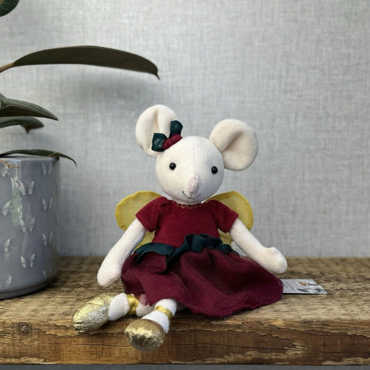 Jellycat Sugar Plum Fairy Mouse Medium - Christmas Fairy Mouse Beanie Plush 12"
