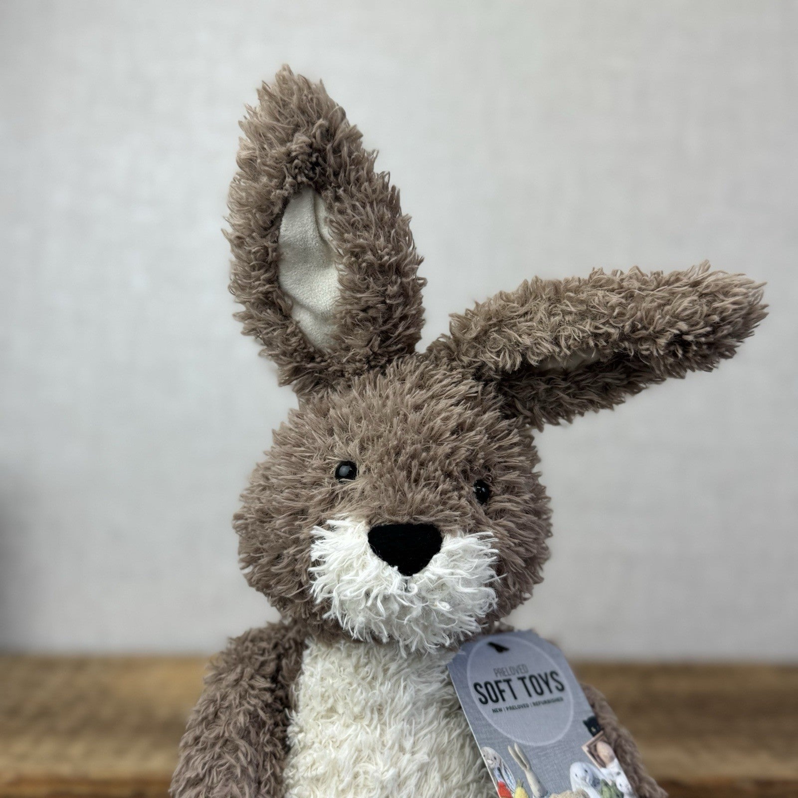 Jellycat Hetty Hare - Brown Curly Haired Rabbit Medium Soft Toy Retired 12"