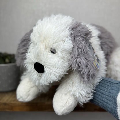 Jellycat Floofie Sheepdog - Large Shaggy Sheepdog Soft Toy Beanie Plush 19"